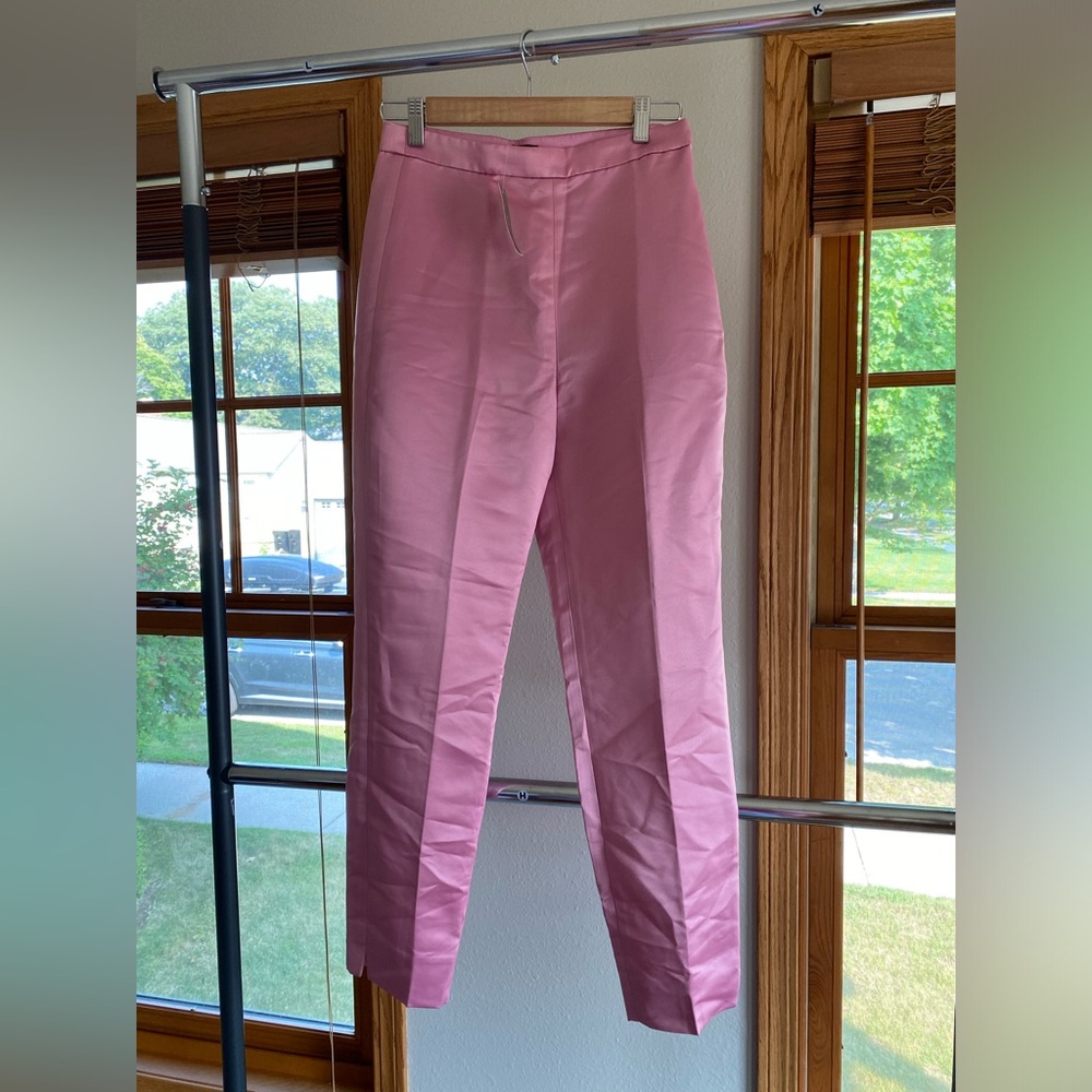 NWT Pink Satin JCrew Trousers W Sz 2